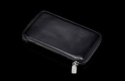 William Henry LEATHER Large Zipper Wallet ZW LIZ BLK
