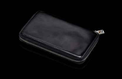 William Henry LEATHER Large Zipper Wallet ZW LIZ BLK