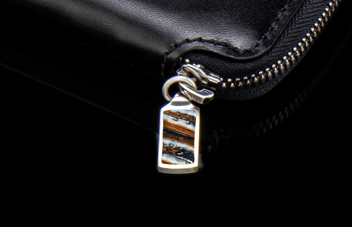 William Henry LEATHER Large Zipper Wallet ZW LIZ BLK
