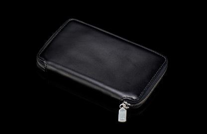 William Henry LEATHER Large Zipper Wallet ZW LIZ BLK
