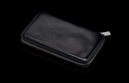 William Henry LEATHER Large Zipper Wallet ZW MC BLK S