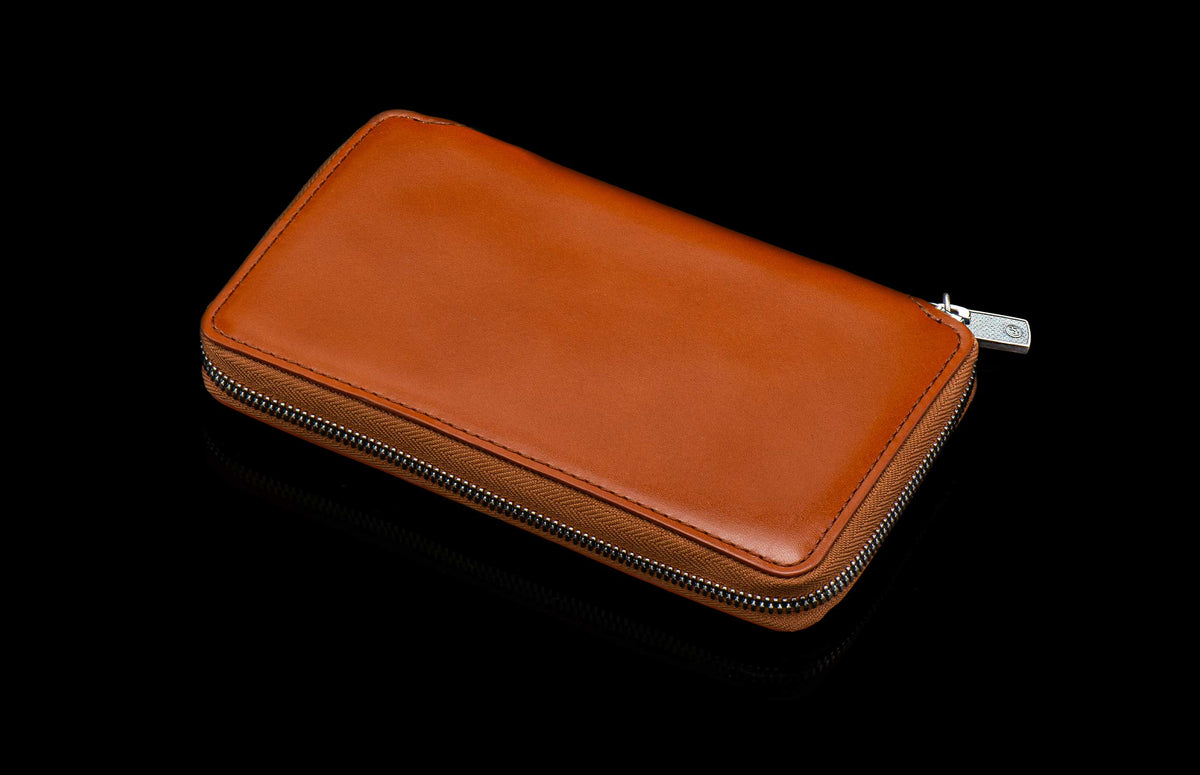 William Henry LEATHER Large Zipper Wallet ZW LIZ BLK