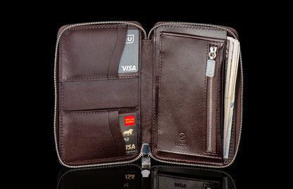 William Henry LEATHER Large Zipper Wallet - Midnight Lizard / Silver ZW LIZ BLK S