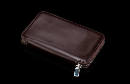 William Henry LEATHER Large Zipper Wallet ZW LIZ BLK