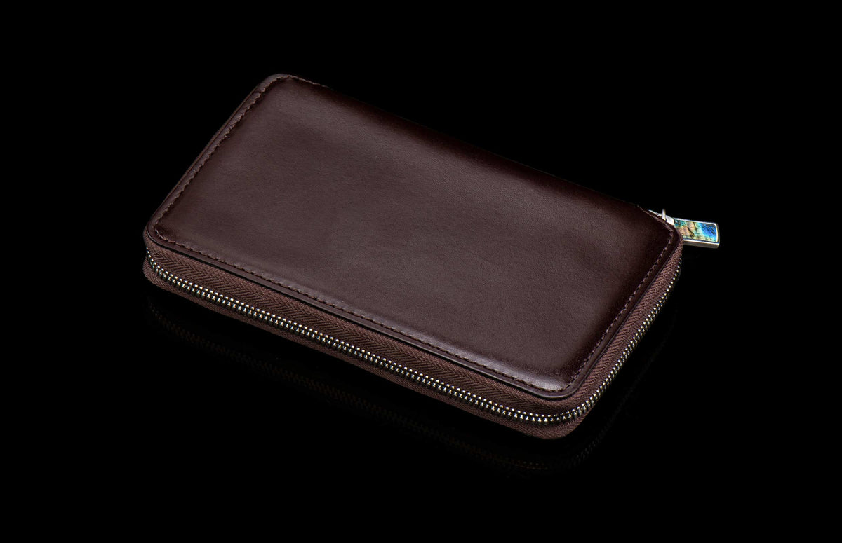 William Henry LEATHER Large Zipper Wallet ZW LIZ BLK
