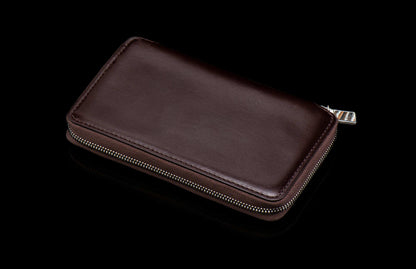 William Henry LEATHER Large Zipper Wallet - Midnight Lizard / Silver ZW LIZ BLK S