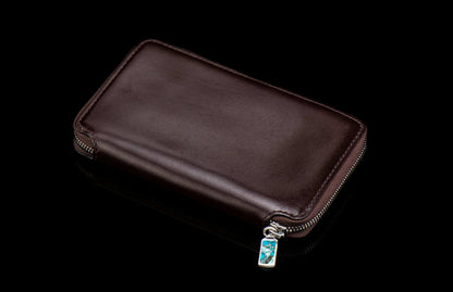 William Henry LEATHER Large Zipper Wallet ZW LIZ BLK